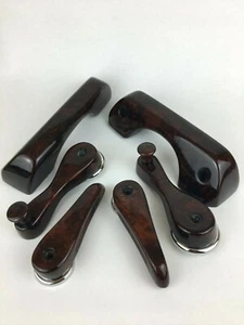 Door Furniture for Austin Rover Mini Burl Walnut Pulls, Winders, Handles Set - Picture 1 of 4