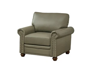 Classic Faux Leather Sofa Upholstered Couch with Nailhead Trim Removable Cushion - Picture 1 of 206