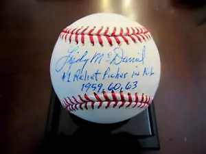 LINDY MCDANIEL 1ST RELIEF PITCHER IN A.L. 59,60,63 SIGNED AUTO BASEBALL BECKETT - Picture 1 of 3