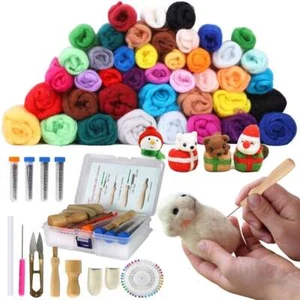 Needle Felting Starter Kit Wool Felt Tool ,Multi color Roving Wool for DIY Craft - Picture 1 of 23