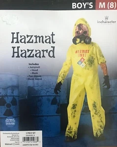 Hazmat Hazard Suit Zombie Apocalypse Halloween Costume & Mask Boys Child M(8) - Picture 1 of 1