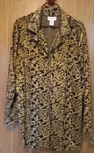 Camicia abbottonata da donna Diane Von Furstenberg oro nero stampa vorticosa taglia 1X - Foto 1 di 3