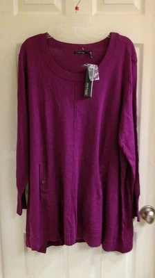 Daisy Fuentes Sweater, Women's plus size 2X fushia pink,  Long Sleeve, NWT $52  - Image 1 of 4