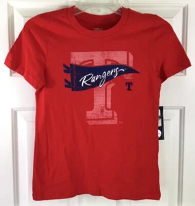 Texas Rangers T-Shirt MLB Genuine Merchandise Youth Girls Medium (10/12) Red - Picture 1 of 8