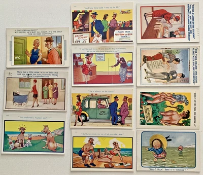 COMIC Postcards Job Lot Mixed x11 Funny Humourous Saucy Risque Smutty Inuendo - Image 1 of 4