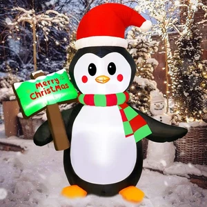 Inflables de Navidad de 5 pies decoraciones de patio inflables, pingüino inflable al aire libre... - Imagen 1 de 7