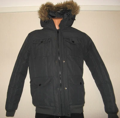 HARDLY WORN MENS BOYS DARK GREEN PARKA STYLE HOODED WINTER JACKET COAT 38 CHEST - Image 1 of 4
