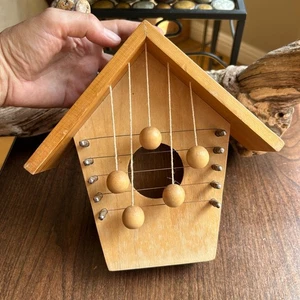 Vintage birdhouse shaped door harp wood - Picture 1 of 7