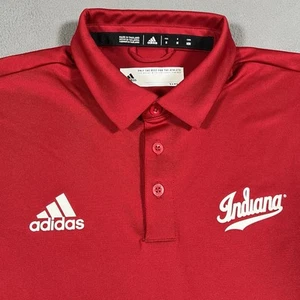 Adidas Indiana University Polo Shirt Men M Red Hoosiers NCAA Performance Stretch - Picture 1 of 12