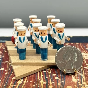 Vintage Shackman Akkordeon Mini Marine Matrosen HOLZSPIELZEUG Erzgebirge-Stil 1958 Japan - Bild 1 von 13