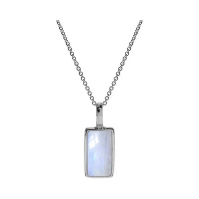 Naturale Pietra di Luna Collana Argento Sterling Massiccio 925 Marchiato British - Immagine 1 di 4