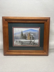 Randall Ogle Art Print "John Oliver’s Cabin” Cades Cove Wood Framed COA - Picture 1 of 8