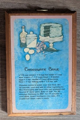 Vintage Chocolate Cake Recipe Plaque - Image 1 of 2