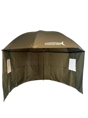 Corofish Schirmzelt 300cm mit Reißverschluss und 180° Seitenteil Anglerschirm - Bild 1 von 4