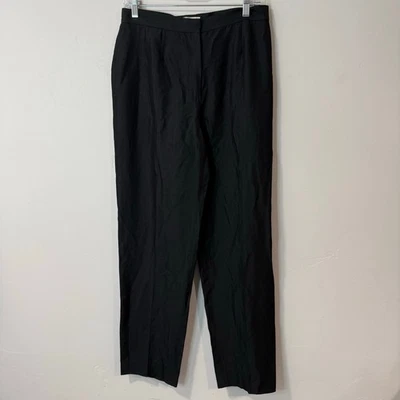 Pantalón para mujer Max Mara plisado delantero tiro alto negro lana hecho en Italia 12 Foto 1 de 4