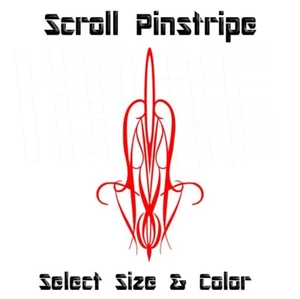 Scroll Pinstripe Decal Truck Car Motorcycle ATV Toolbox & More - WGN8 - Picture 1 of 2