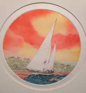 Paul Geygan Artist Round Sailboat 228/275 - Picture 1 of 4