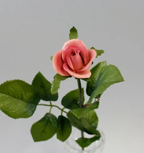 9944363-ds Porcelain Stem Rose Red Rose Petal Kämmer L48cm D6cm - Imagen 1 de 2