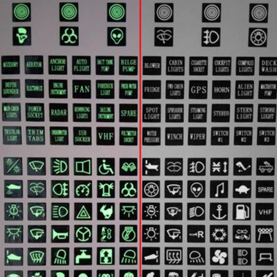 Rocker Switch Label Decal Panel Circuit Sticker Car Marine Boat Truck Luminous - Image 1 of 4