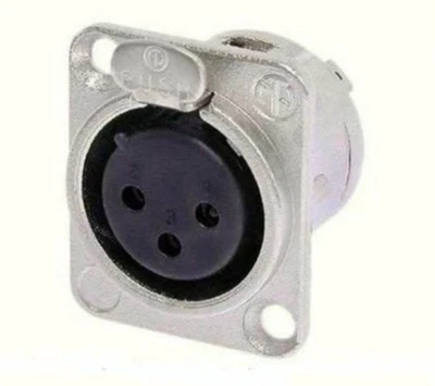 Neutrik NC3FD-L-1 3-PIN XLR hembra tipo D montaje en panel - níquel Foto 1 de 2