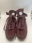ZARA MAN Mens High Top Sneakers Maroon Size 7 Lace Up Suede Young Line 1975