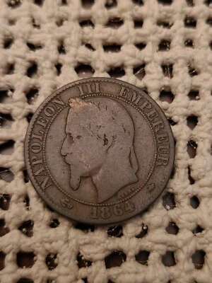 Napoleón III, 1864 Casa de la Moneda de París, Águila, Francia 5 Céntimos, KM #7971.1 Foto 1 de 4