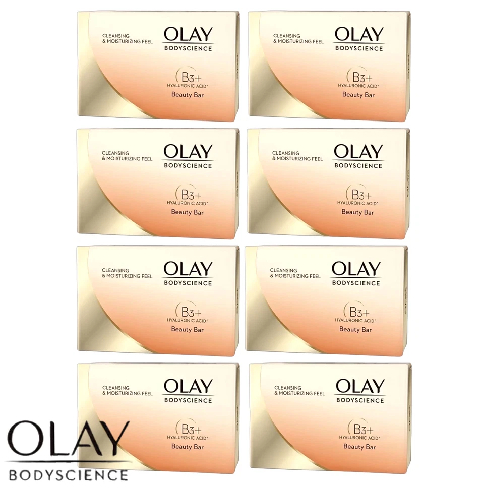 (8) OLAY B3 HYALURONIC ACID MOISTURIZING BEAUTY BAR SOAP