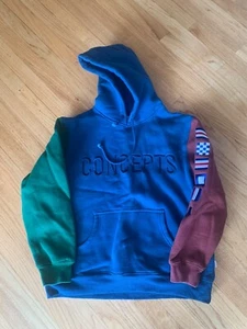 Concepts "1996" Color Block Hoodie (blau/grün/burgund) - Large - Bild 1 von 3