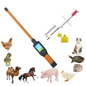 Handheld Reader Animal Chip Code Scanner Identifies Electronic Ear Tags - Picture 1 of 12