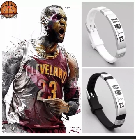 NBA Player LeBron James Silicone And Stainless Steel Bracelet Adjustable Cover
