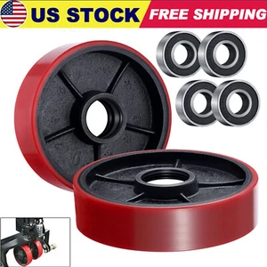 Eoslift Pallet Jack/Truck Steering Wheels 7"x 2" w/ Bearings Poly Tread USA NEW