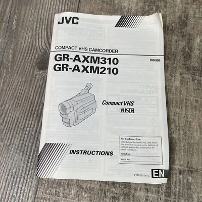 JVC GR-AXM230 VHS-C, S-VHS-C Analog Camcorder Manual Only - Image 1 of 3