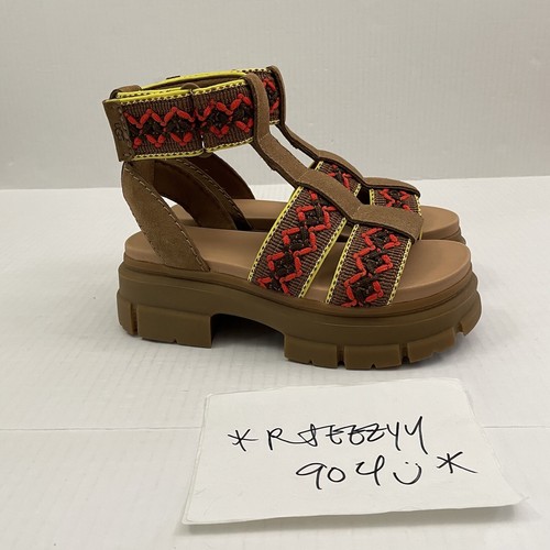 UGG Sandali con cinturino in castagno intrecciato Tasman Ashton Heritage taglia 7 5 $150 da donna