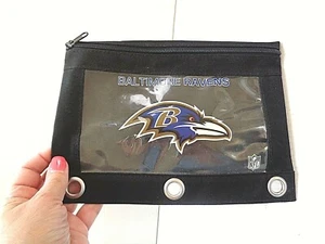Baltimore Ravens NFL Lápiz/Lápiz Cremallera 3 Anillos Estuche para Libros Soporte - Imagen 1 de 4