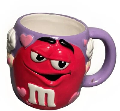 Taza de café Galerie Red M&M Purple Hearts 2003 Día de San Valentín M y M’s Foto 1 de 4