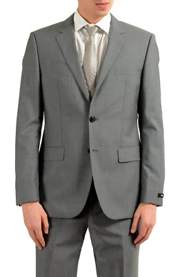 Мужской блейзер Hugo Boss Super 110 Reda на двух пуговицах приталенный 100% шерстяной серый 40S - Изображение 1 из 4
