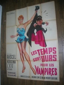 affiche - LES TEMPS SONT DURS POUR LES VAMPIRES - Christopher Lee - Steno - 1959 - Photo 1/5