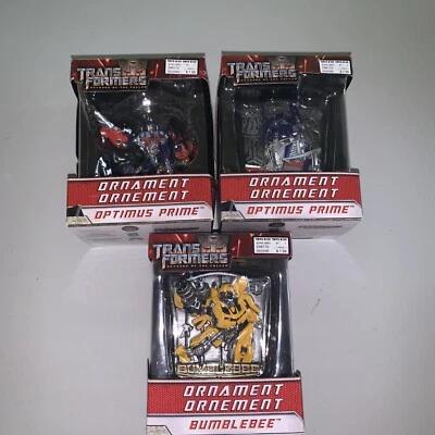 Juego de adornos Transformers ROTF (3) 2009 Hasbro Optimus Prime & Bumblebee Foto 1 de 4