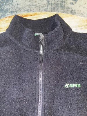 EMS Fleece Vest Full Zip Pockets Sleeveless Outdoor Hiking Layering  XL black - Image 1 of 4