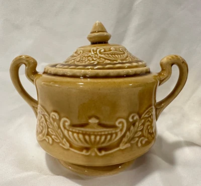 1960's Regency Ironstone Yellow Gold Sugar Bowl by Canonsburg Pottery - Image 1 of 4