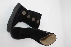 Livie & Luca Toddler Sz11 Black Suede Tiempo Boots Side Button Detail Zipper - Picture 1 of 10