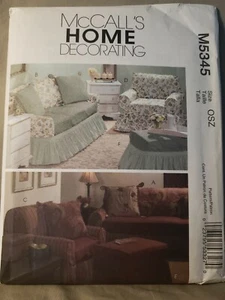 McCall's Home Decor M5345 Sewing Pattern Sofa Loveseat Ottoman Slipcovers - Picture 1 of 2