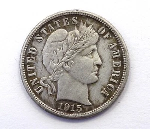 1915 S BARBER 10C High Grade Liberty Head Wreath Back San Francisco SILVER DIME - Picture 1 of 3
