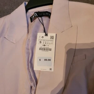 ZARA TAILORED STRAIGHT FIT BLAZER BEIGE-PINK SIZE S | 7901/234 - Picture 1 of 1