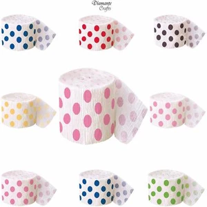 Rollos de papel crepé 30 ft - lunares - streamer decoración fiesta junting - Imagen 1 de 8
