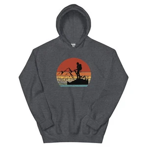 Hot Girls Hike Retro Sunset Unisex Hoodie - Picture 1 of 43