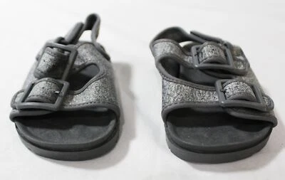 Sandalias gruesas de gancho y bucle de doble correa azul marino antiguas LB3 gris EE. UU.:9 UE:25 Foto 1 de 4