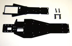 TRAXXAS NITRO RUSTLER SHORT COURSE BLACK G-10 LONG CHASSIS KIT XTR10611BK RTR 15 - Picture 1 of 1