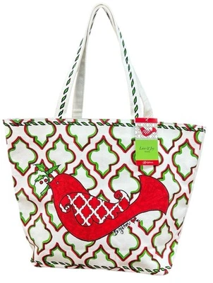 Brighton Love And Joy Canvas Tote Bag Red Bird Christmas Holly Inside Coated NWT - Image 1 of 4