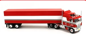Kenworth K100 AERODYNE TRUCK & TRAILER BJ & BEAR RED 1:43 dcp iconic replicas - Picture 1 of 6
